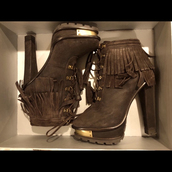 Brian Atwood BF Tempesta Dk Brown Suede Boots New - Picture 11 of 12